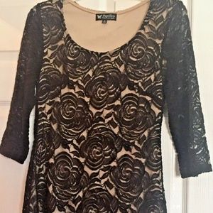 PAPILLON STRETCH Sexy Tunic Lace Cocktail Dress M